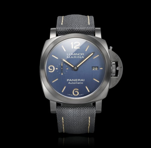 Panerai Luminor 1950 44 3 Days Automatic Titanium DLC / Blue / Bucherer Blue