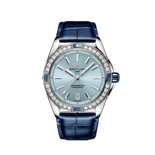 Breitling Super Chronomat 38 Stainless Steel / Ice Blue / Alligator