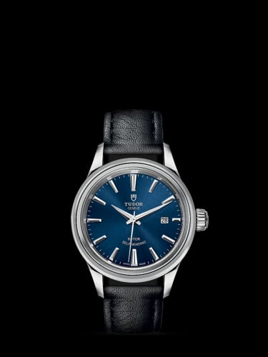 Tudor Style 28 Stainless Steel / Blue / Strap
