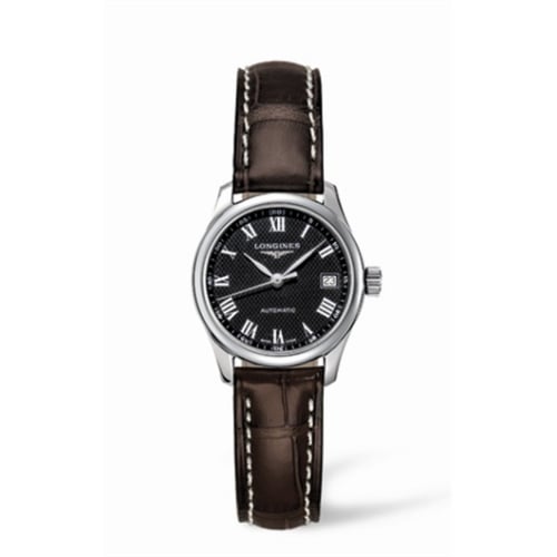 Longines Master Collection Date 25.5 Stainless Steel / Black - Roman