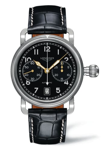 Longines Avigation Oversize Crown Single Push-Piece Chronograph
