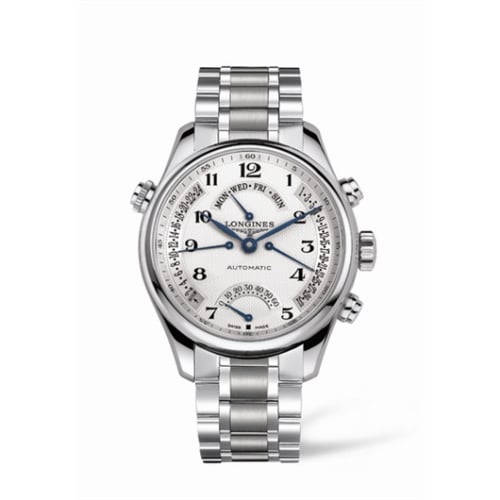 Longines Master Collection 44 Retrograde Stainless Steel / Silver-Arabic / Bracelet