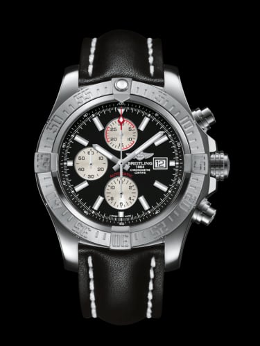 Breitling Super Avenger II Stainless Steel / Volcano Black / Calf / Pin