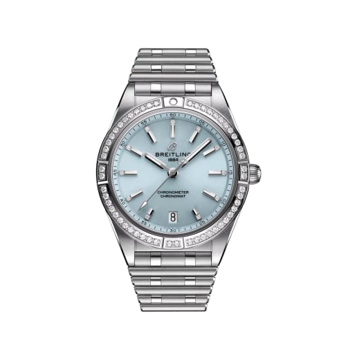 Breitling Chronomat Automatic 36 Stainless Steel - White Gold - Diamond / Ice Blue / Bracelet