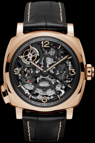 Panerai Radiomir 1940 Minute Repeater Carillon Tourbillon GMT Oro Rosso