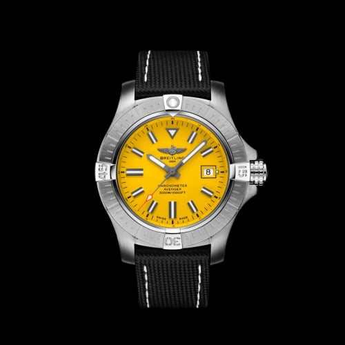 Breitling Avenger Automatic 45 Seawolf Stainless Steel / Yellow / Military / Pin