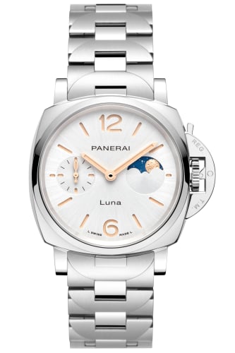 Panerai Luminor Due Luna Automatic Stainless Steel / Silver / Bracelet