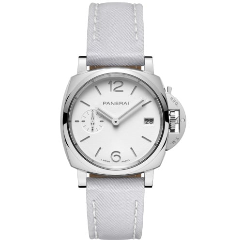 Panerai Luminor Piccolo Due 38 Automatic Stainless Steel / White / Prada Re-Nylon Fiordaliso