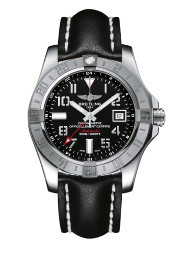 Breitling Avenger II GMT Stainless Steel / Volcano Black / Calf