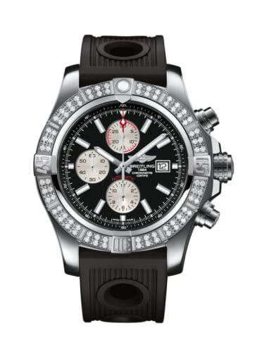 Breitling Super Avenger II Stainless Steel / Diamond / Volcano Black / Rubber / Pin