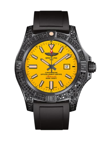 Breitling Avenger Blackbird 48 Black Titanium / Diamondworks / Cobra Yellow / Rubber