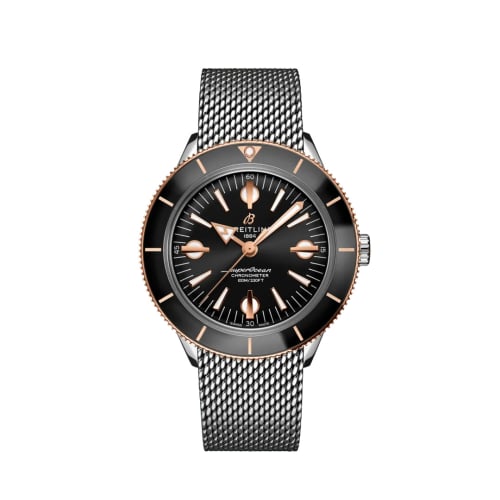 Breitling Superocean Heritage '57 Stainless Steel / Red Gold / Black / Mesh