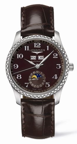 Longines Master Collection Calendar 36 Stainless Steel / Diamond / Brown MOP
