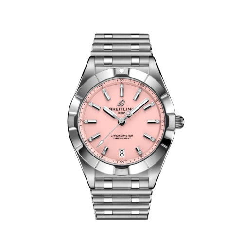 Breitling Chronomat 32 Stainless Steel / Pink - Diamond / Rouleaux