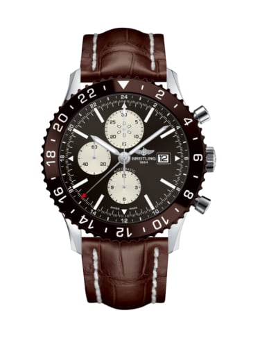 Breitling Chronoliner Stainless Steel / Bronze / Croco