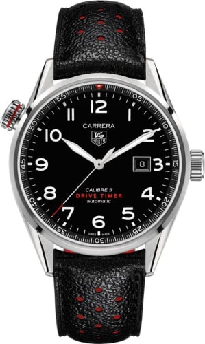 TAG Heuer Carrera Calibre 5 Drive Timer 43 Stainless Steel / Black / Calf