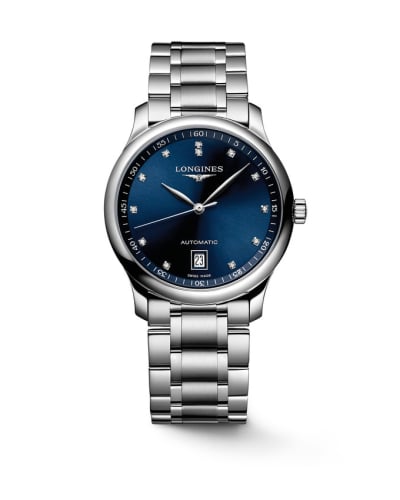 Longines Master Collection Date 38.5 Stainless Steel / Blue - Diamond / Bracelet