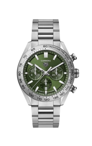 TAG Heuer Carrera Calibre Heuer 02 44 Stainless Steel / Green