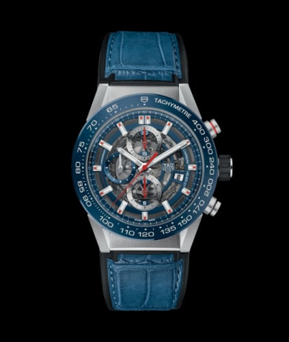 TAG Heuer Carrera Calibre Heuer 01 43 Stainless Steel / Blue Ceramic / Alligator