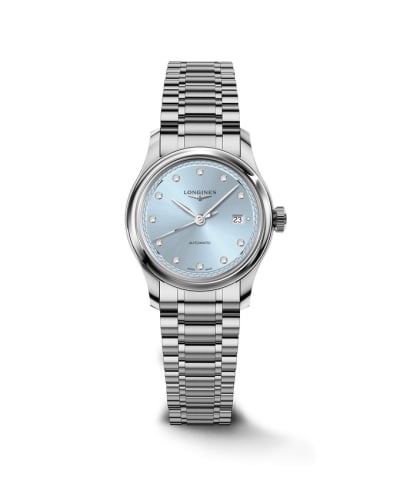 Longines Master Collection 30 Stainless Steel / Frosted Blue - Diamond / Bracelet