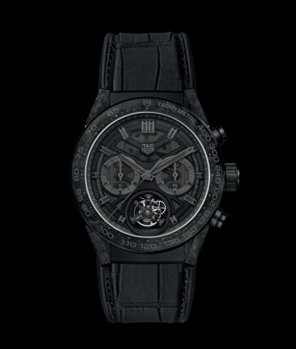 TAG Heuer Carrera Calibre Heuer 02T 45 Chronograph Tourbillon Carbon / Alligator