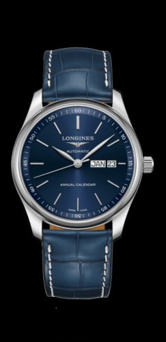 Longines Master Collection 40mm Annual Calendar Stainless Steel / Blue / Alligator
