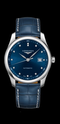 Longines Master Collection 40 Date Stainless Steel / Blue-Diamond / Alligator XL