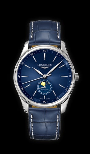 Longines Master Collection 42 Moonphase Stainless Steel / Blue / Alligator