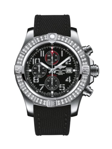 Breitling Super Avenger II Stainless Steel / Diamond / Volcano Black / Military / Pin