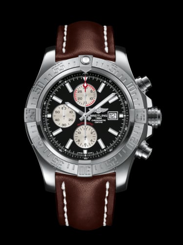 Breitling Super Avenger II Stainless Steel / Volcano Black / Calf / Folding