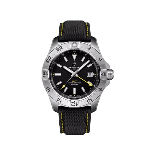 Breitling Avenger Automatic GMT 44 Stainless Steel / Black / Strap / Ecomm