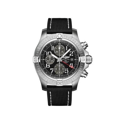 Breitling Avenger Chronograph GMT 45 Stainless Steel / Black / Strap - Folding