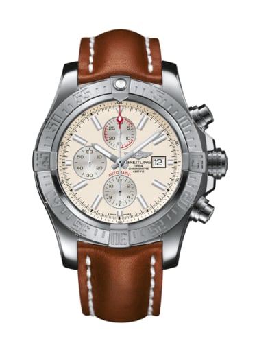 Breitling Super Avenger II Stainless Steel / Stratus Silver / Calf / Pin