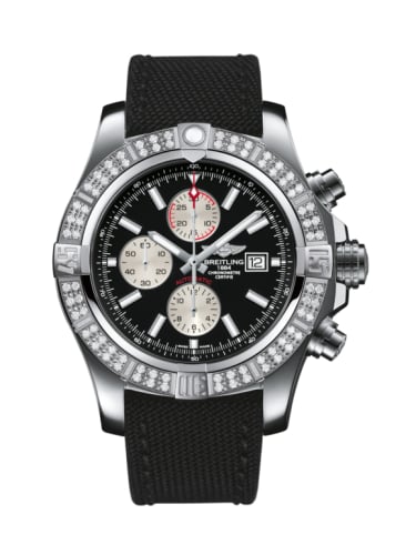 Breitling Super Avenger II Stainless Steel / Diamond / Volcano Black / Military / Pin