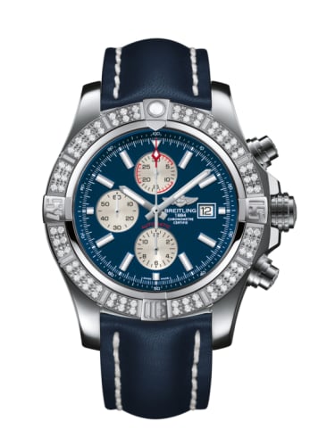 Breitling Super Avenger II Stainless Steel / Diamond / Mariner Blue / Calf / Pin