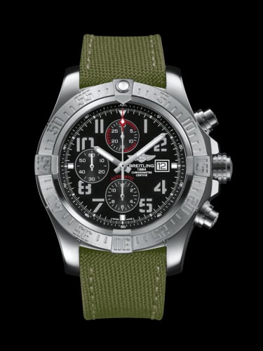 Breitling Super Avenger II Stainless Steel / Volcano Black / Military / Pin