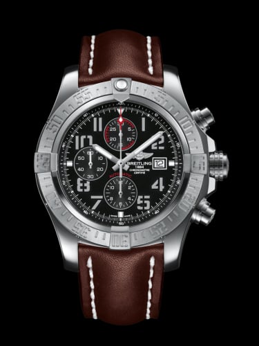Breitling Super Avenger II Stainless Steel / Volcano Black / Calf / Folding