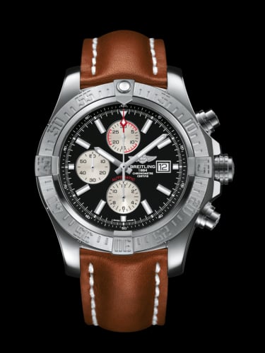 Breitling Super Avenger II Stainless Steel / Volcano Black / Calf / Folding