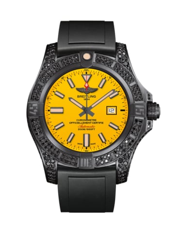 Breitling Avenger Blackbird 44 Black Titanium / Diamondworks / Cobra Yellow / Rubber