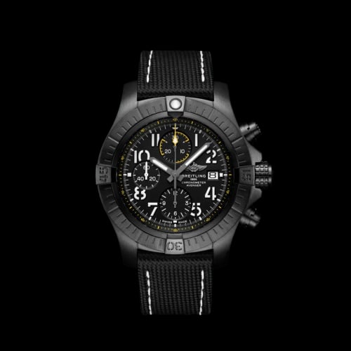 Breitling Avenger Chronograph 45 Night Mission / Black / Military / Pin