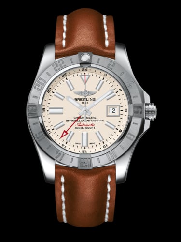 Breitling Avenger II GMT Stainless Steel / Stratus Silver / Calf / Pin