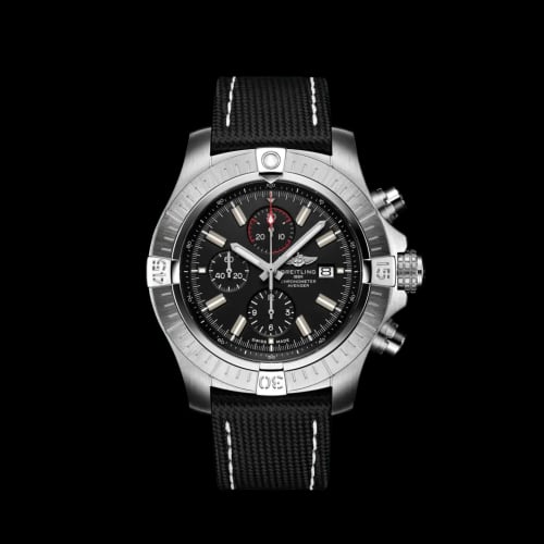 Breitling Avenger Chronograph 48 Stainless Steel / Black / Military / Pin