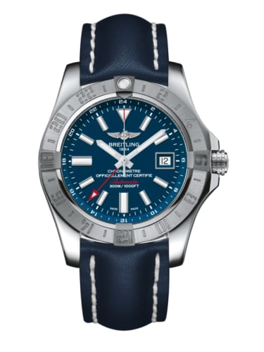 Breitling Avenger II GMT Stainless Steel / Mariner Blue / Calf / Folding