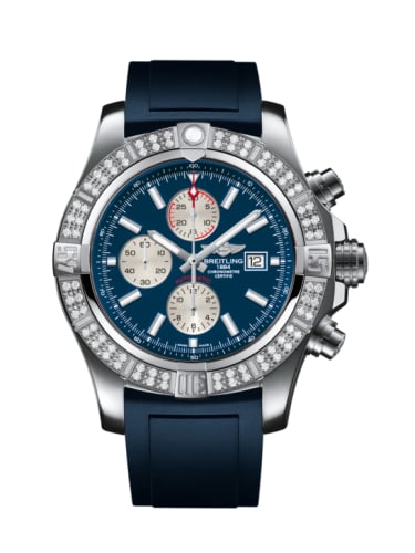 Breitling Super Avenger II Stainless Steel / Diamond / Mariner Blue / Rubber / Pin
