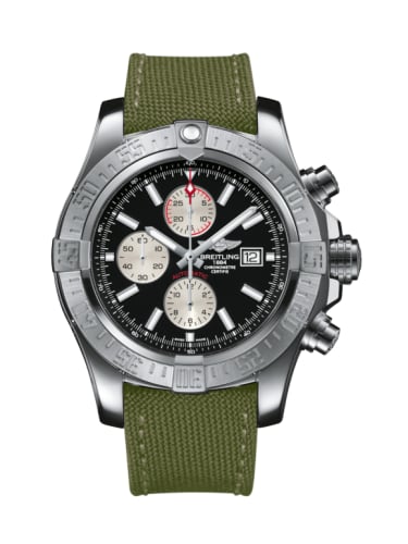 Breitling Super Avenger II Stainless Steel / Volcano Black / Military / Pin