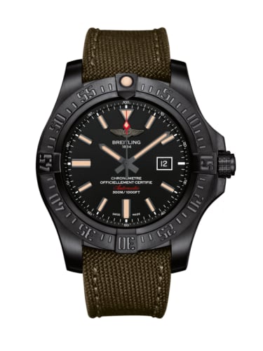 Breitling Avenger Blackbird 48 Black Titanium / Volcano Black / Military / Pin