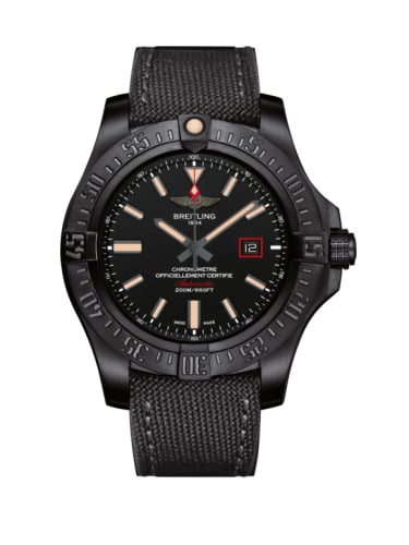 Breitling Avenger Blackbird 44 Black Titanium / Volcano Black / Military / Pin
