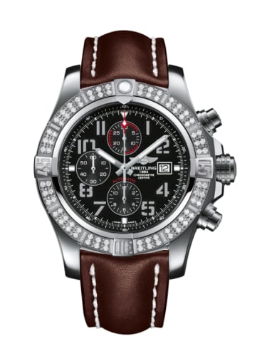 Breitling Super Avenger II Stainless Steel / Diamond / Volcano Black / Calf / Pin