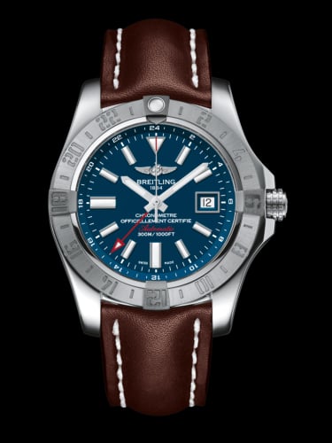 Breitling Avenger II GMT Stainless Steel / Mariner Blue / Calf / Folding