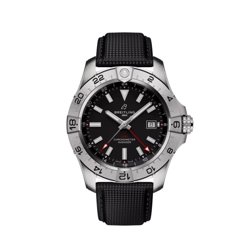 Breitling Avenger Automatic GMT 44 Stainless Steel / Black / Strap